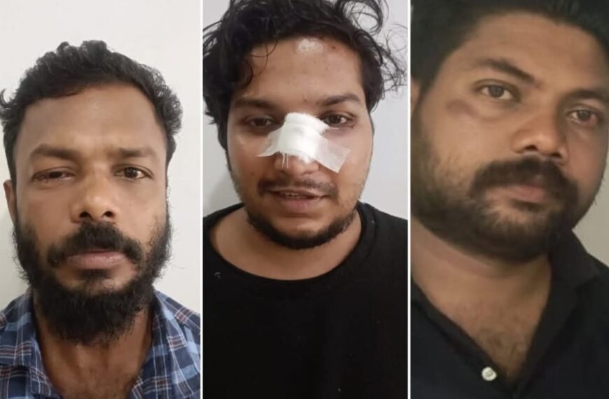 മദ്യലഹരിയിൽ അപ്പാർട്ട്മെൻറിലെ റിസപ്ഷനിസ്റ്റിനെയും കൂട്ടുകാരനെയും പരിക്കേൽപ്പിച്ച സംഭവത്തിൽ മൂന്ന് പ്രതികൾ റിമാന്റിലേക്ക്